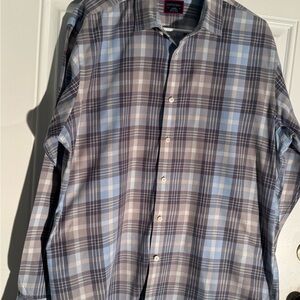 UNTUCKit Men's Blue and Gray Plaid Shirt